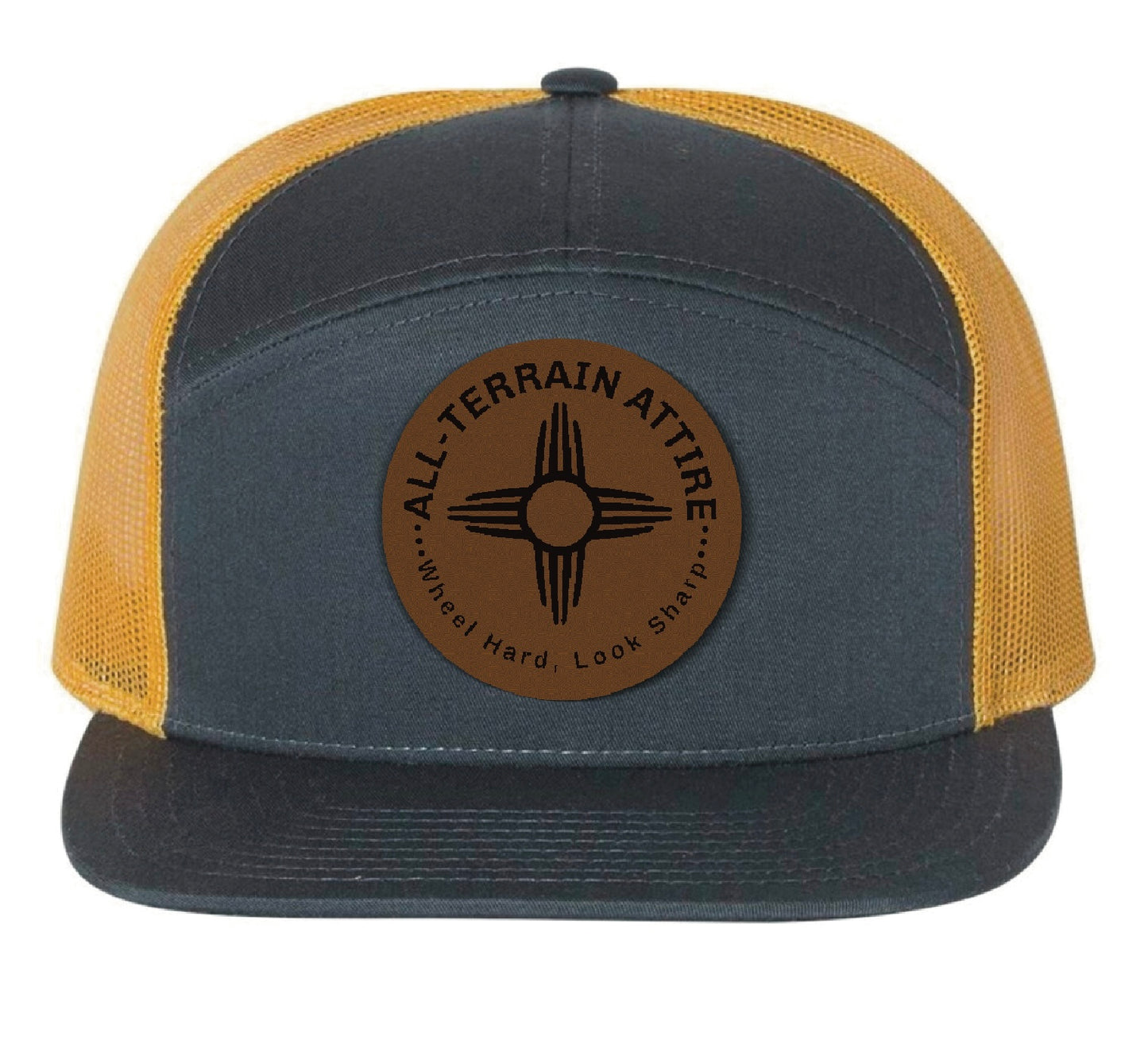 Seven Panel Zia Leather Patch Hat
