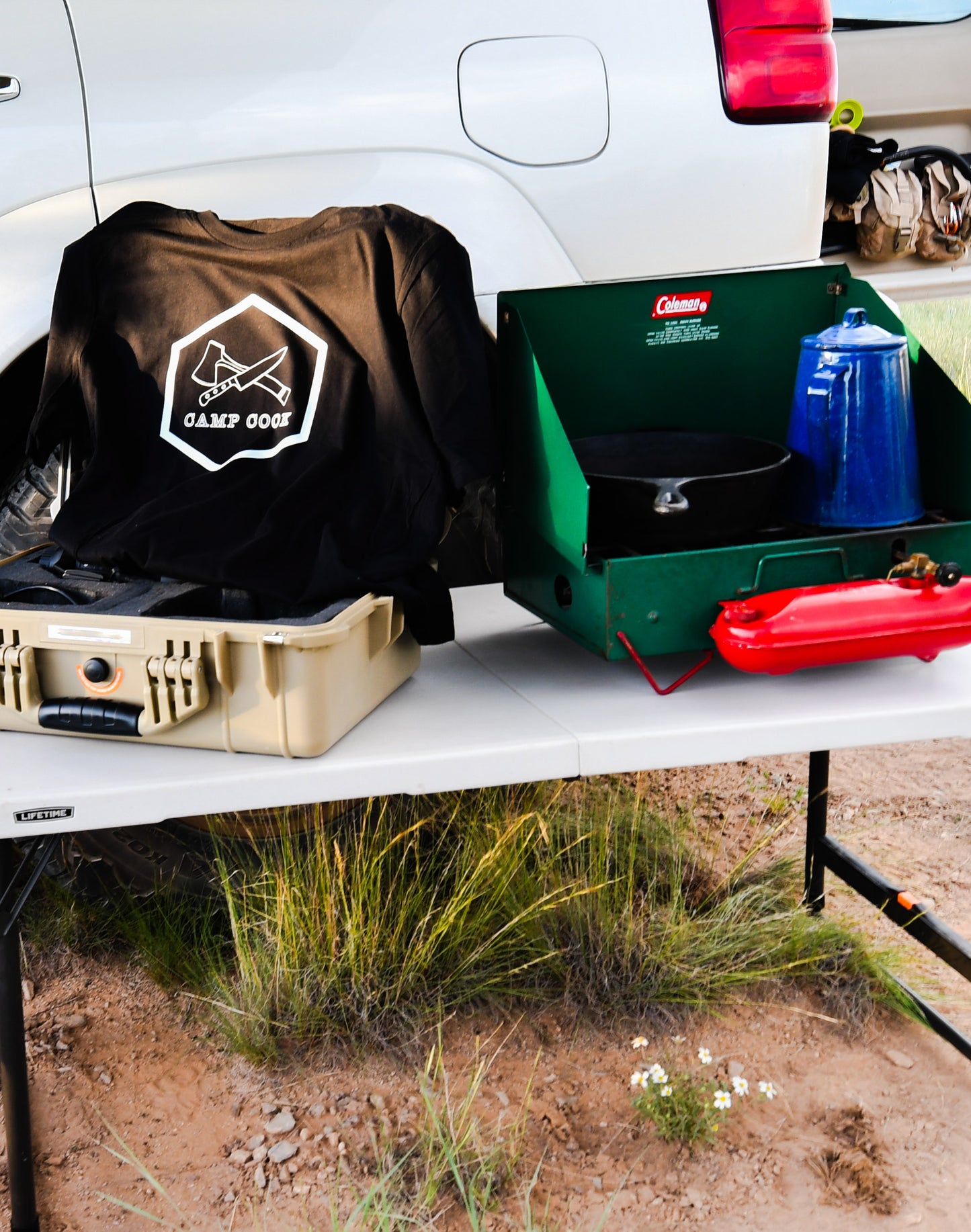 camp Cook shirt with pelican and Coleman